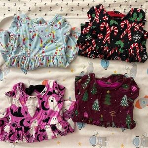 Little Sleepies long sleeve bodysuit dresses - 6-12m and 12-18m